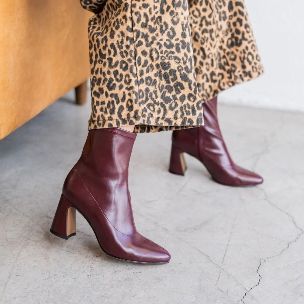MIA Thiva Burgundy Block Heel Boots NWOT Size US 6.5